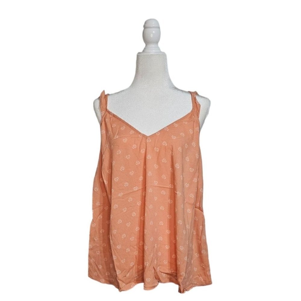 Torrid NWT Washable Crinkle Gauze V-Neck Ruffle Strap Tank size 1X 14-16